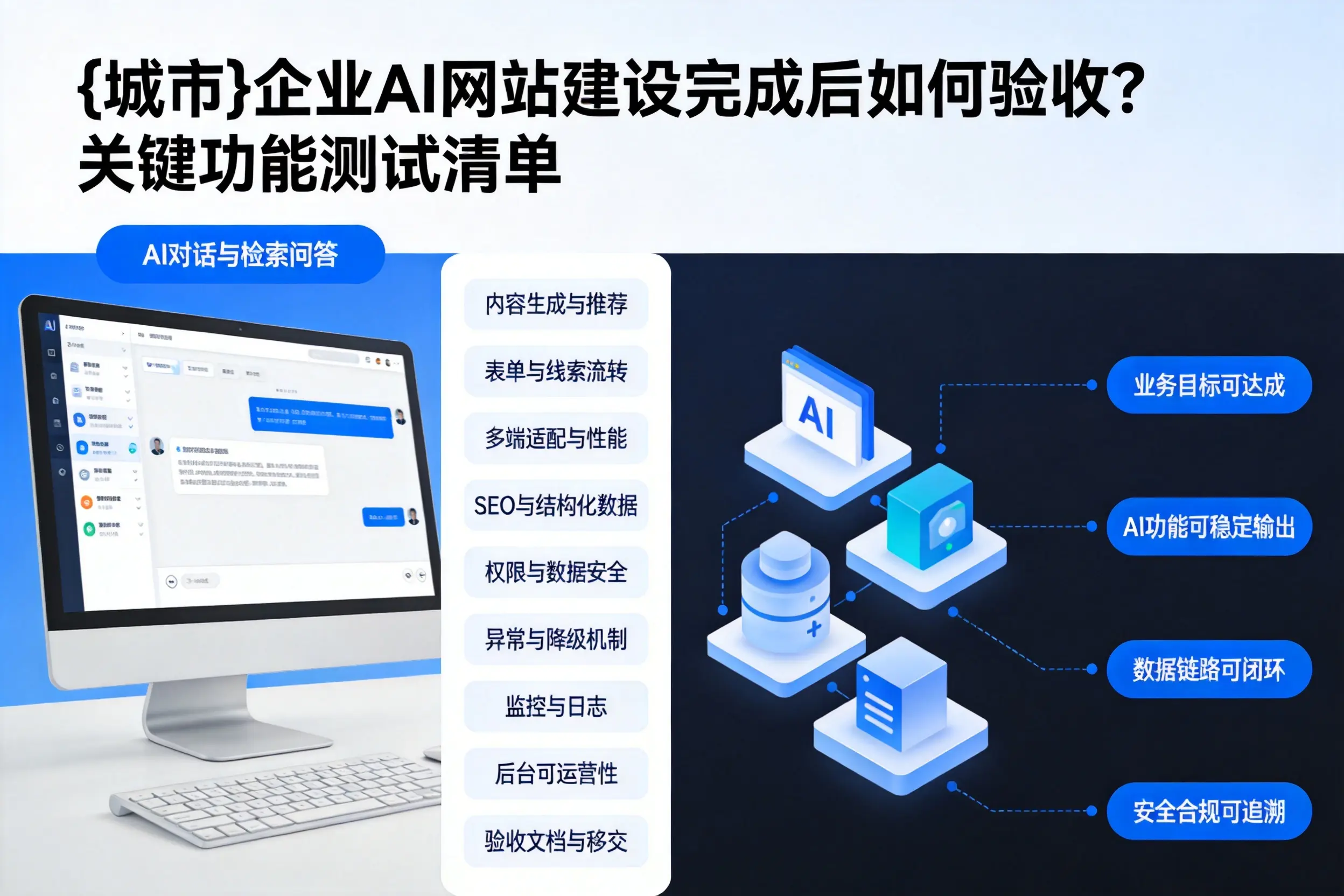 中卫企业AI网站建设完成后如何验收？关键功能测试清单