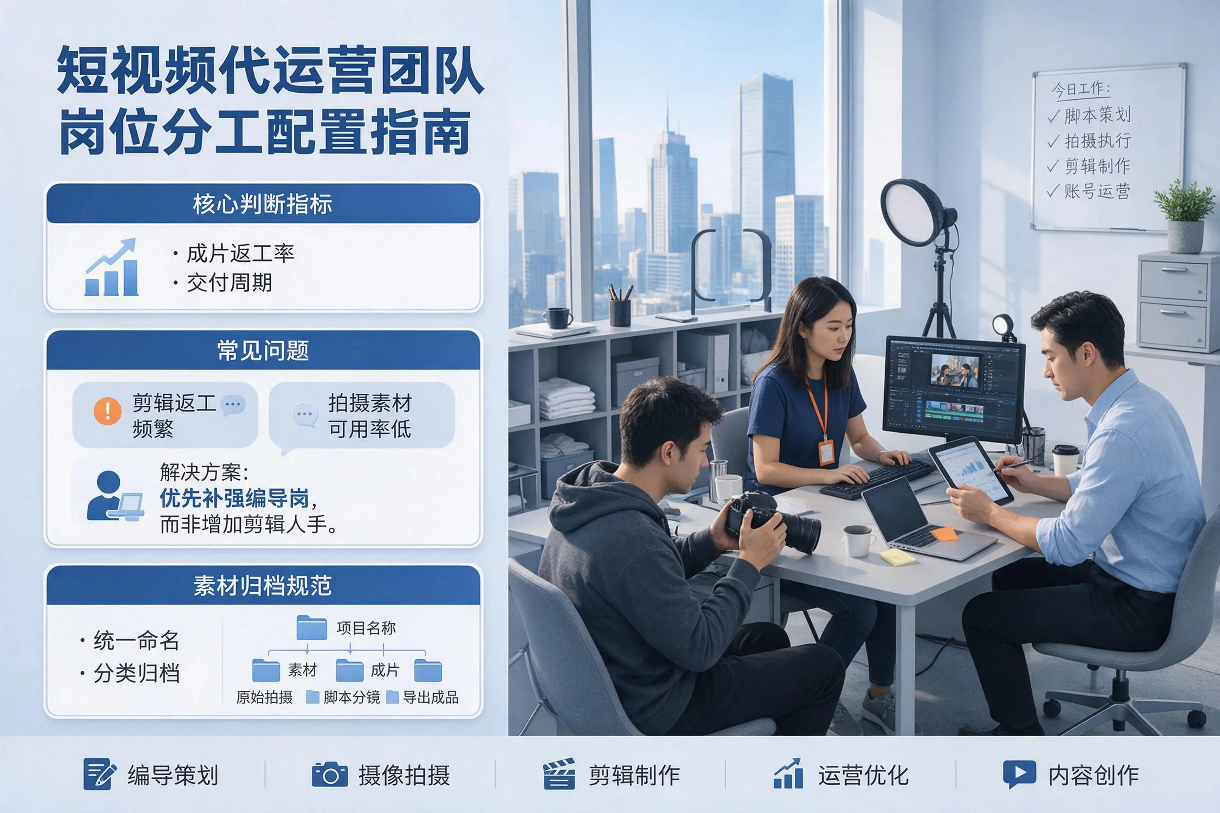 短视频代运营团队如何配置？中卫企业岗位分工科普说明