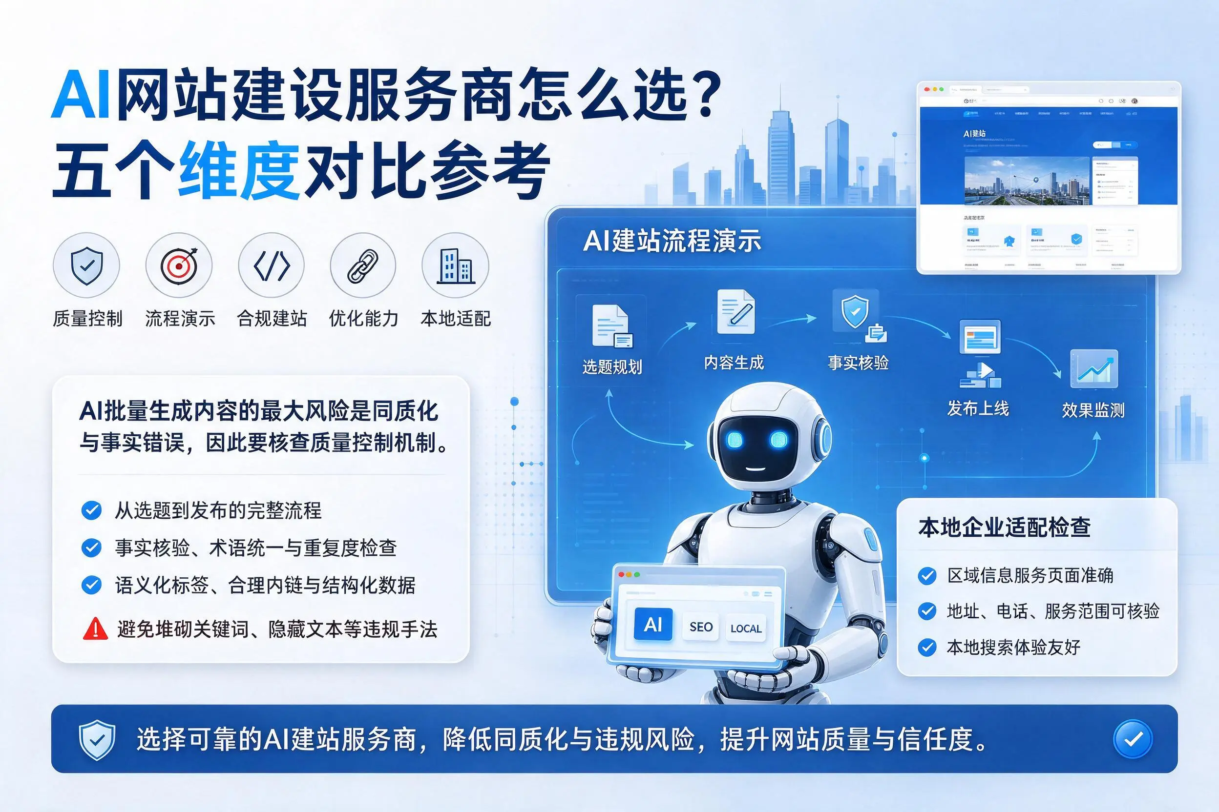 中卫AI网站建设服务商怎么选？五个维度对比参考